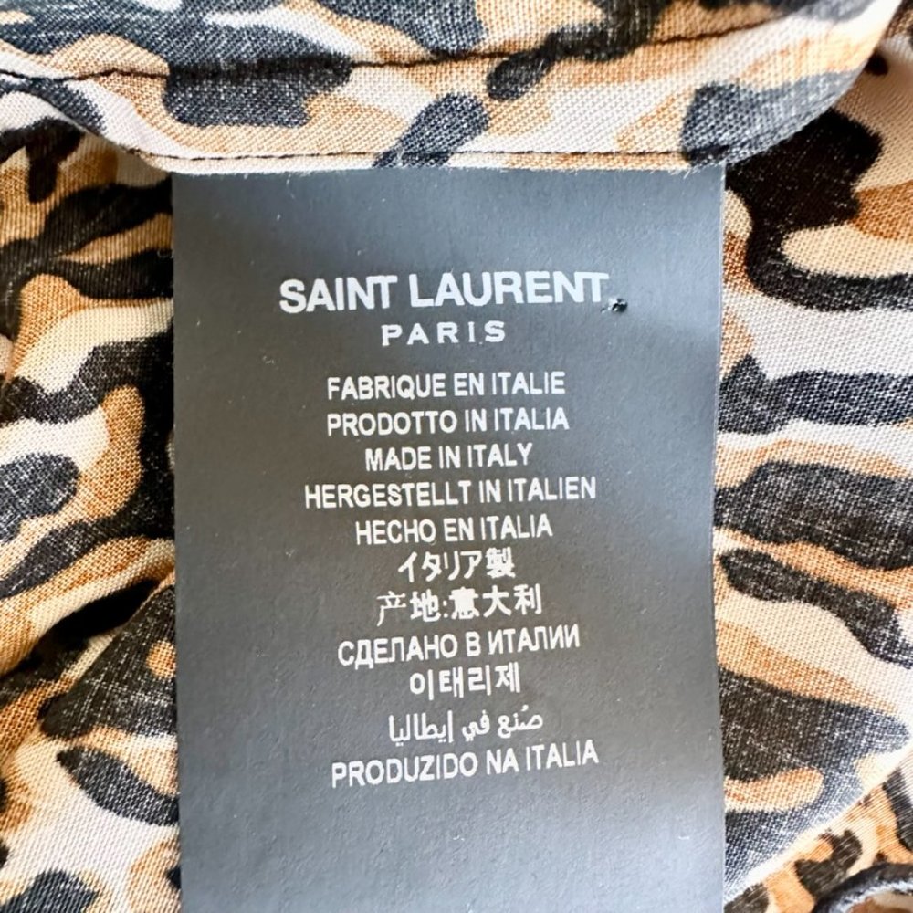 Sold - Saint Laurent Men's Short Sleeve Camp Collar Shirt Medium | 39 15 1/2 New - Picture 11 of 17